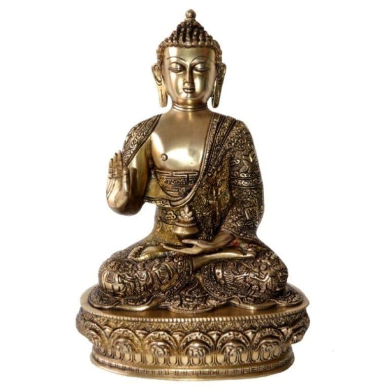 Metal figure of brass Buddha statue
