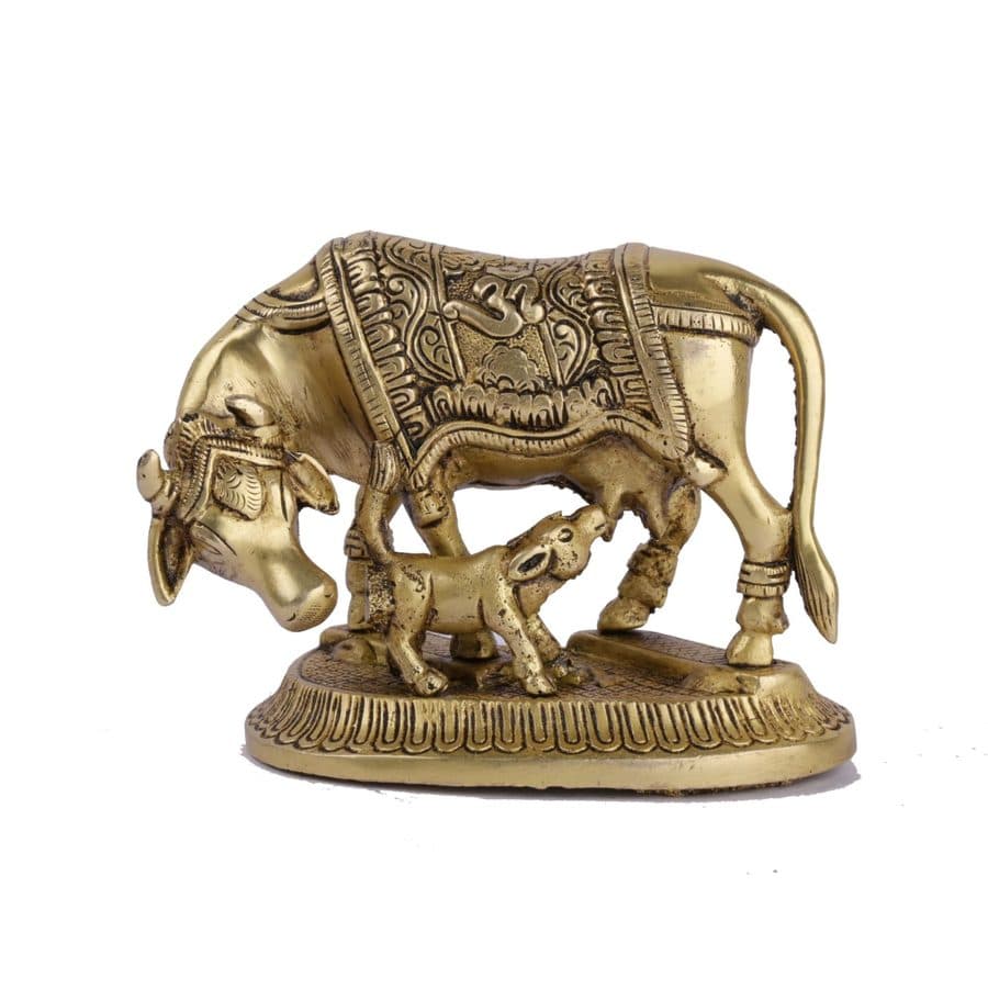 Brass Cow with calf