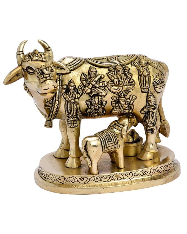 Brass Cow with Calf