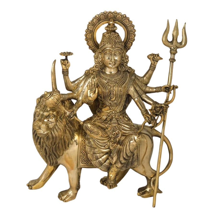 Goddess Durga Statue of Brass