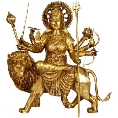 Goddess Durga Statue of Brass