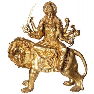 Goddess Durga Statue of Brass