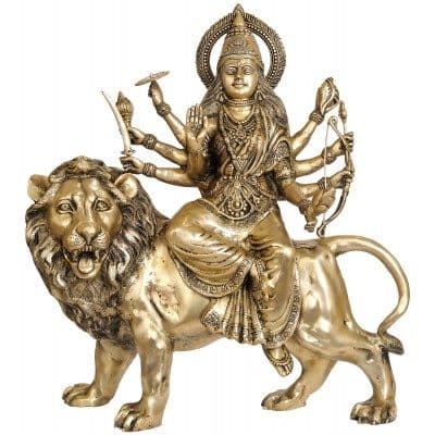 Goddess Durga Statue of Brass