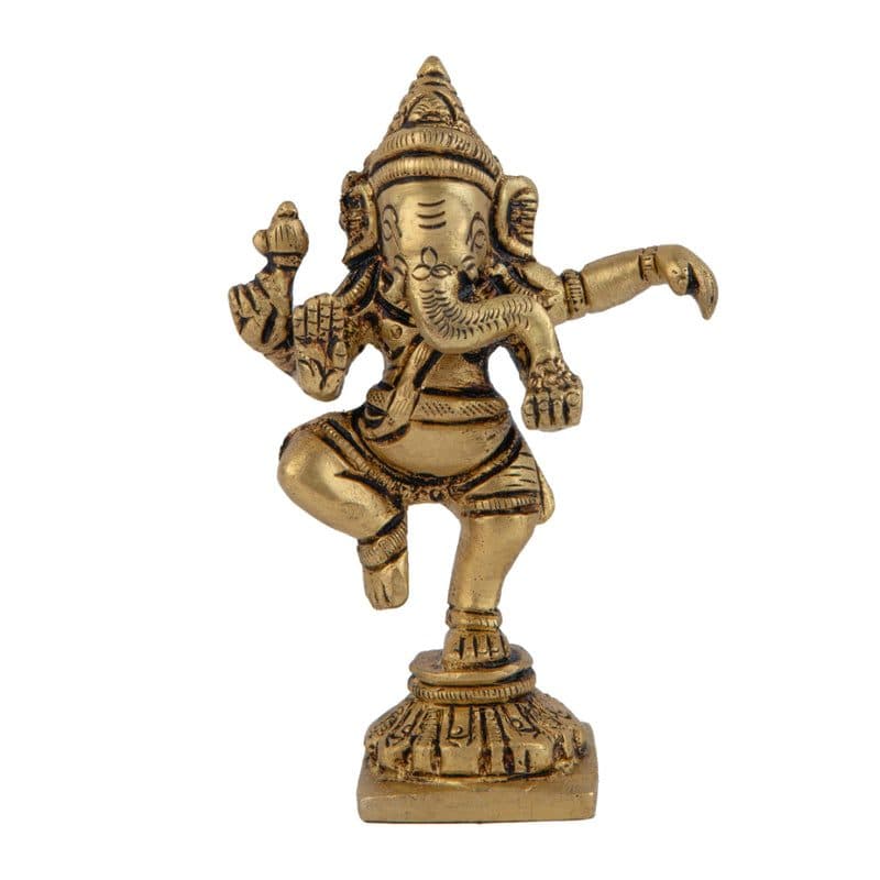 Dancing Brass Ganesh Ji Statue