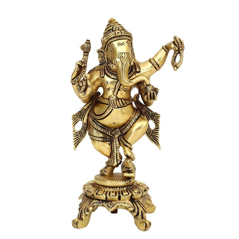 Dancing Brass Ganesh Ji Statue Medium