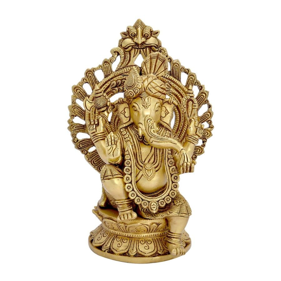 Ganesh Ji Brass Seated Ganesha Statue