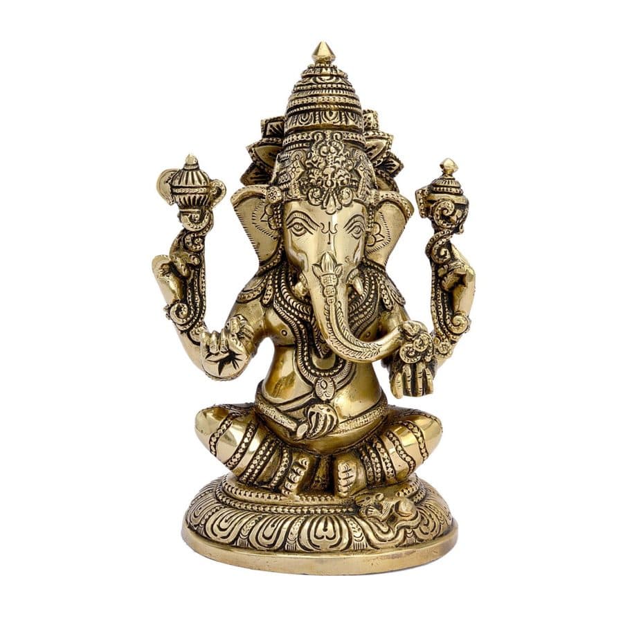 Lord Ganesha Vinayak Ganpati Seated Sculpture God Entrance Home