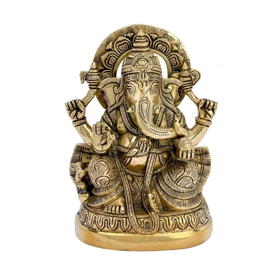 Lord Ganesha Vinayak Ganpati Seated Sculpture God Entrance Home Entrance