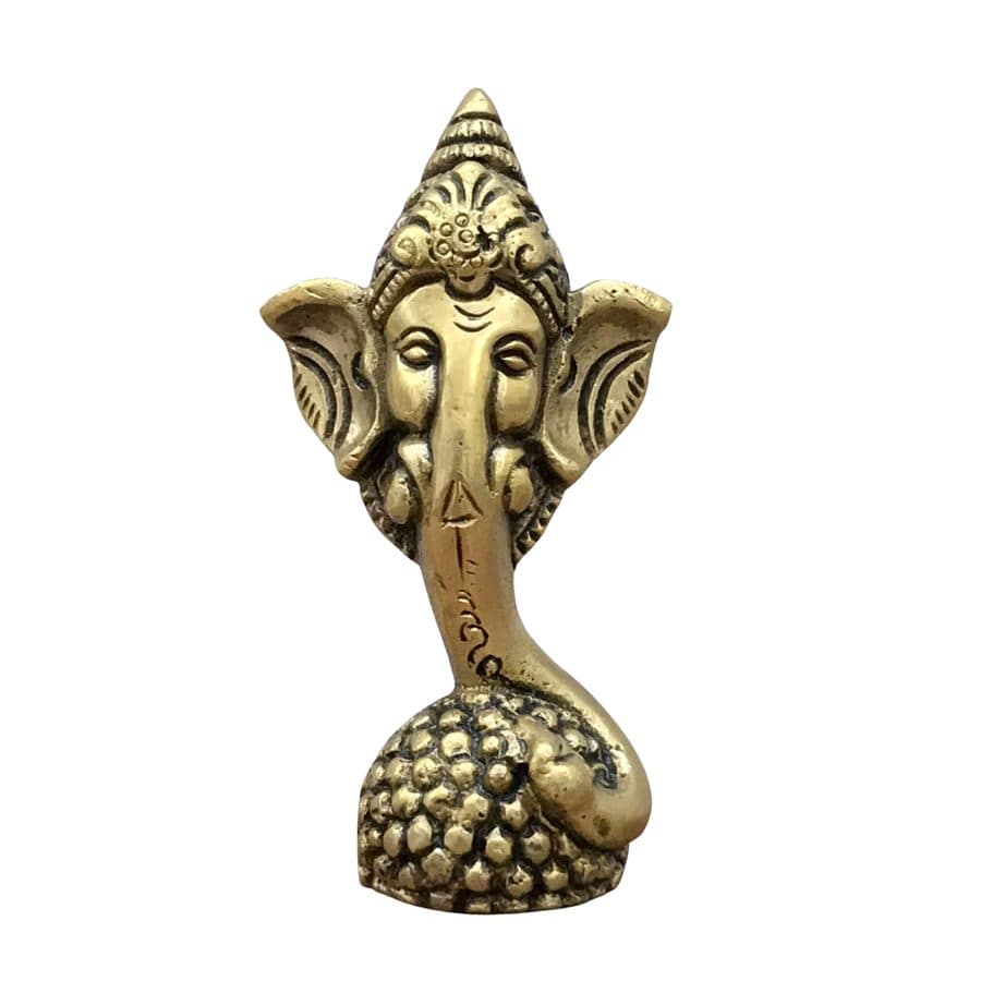 Golden Brass Statue of Lord Ganesha With laddu