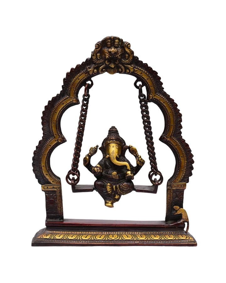 lord Ganesh Jhula Brass Statue