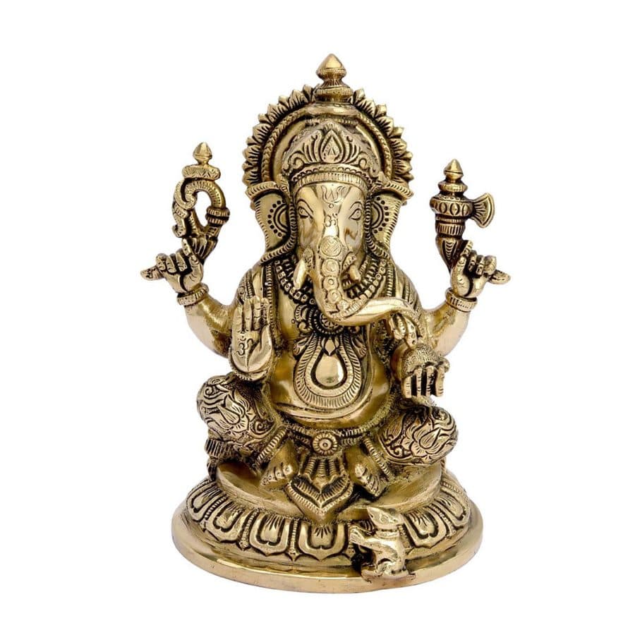 Lord Ganesha Brass Seated Statue