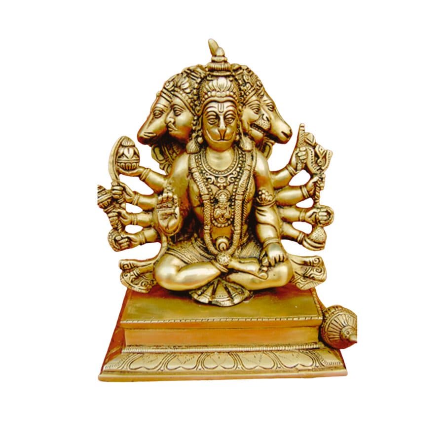 Brass Panchmukhi Hanuman Statue