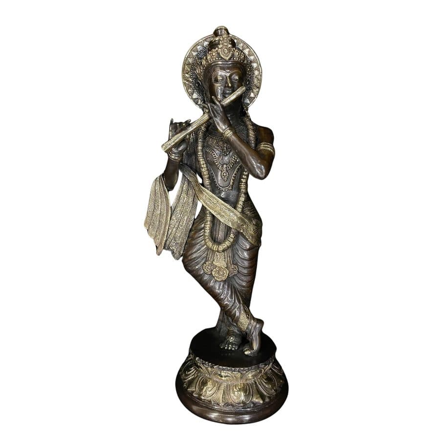 Brass Lord Krishna Playing Flute