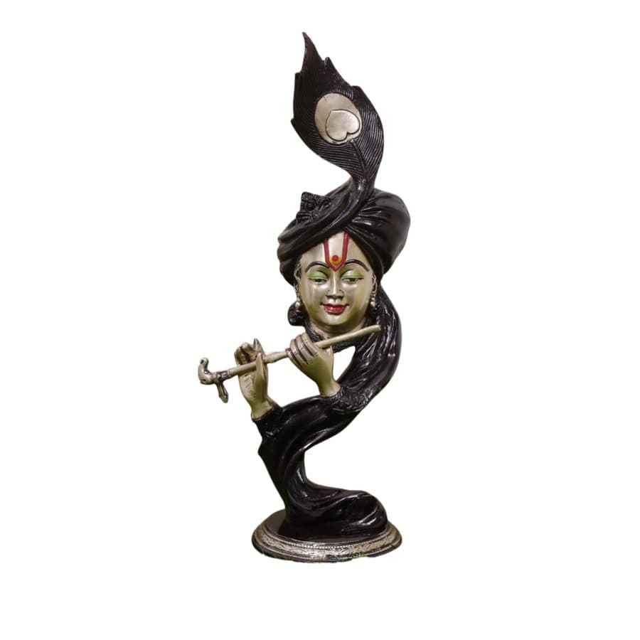 Lord Modern Krishna Playing Flute .. Brass Statue
