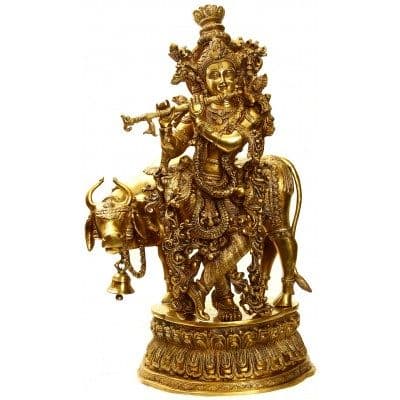Metal Brass God Krishna Statue
