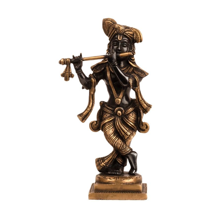 Brass Krishna Sculpture