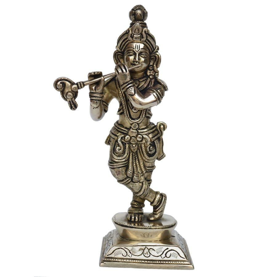 Metal brass krishna statue