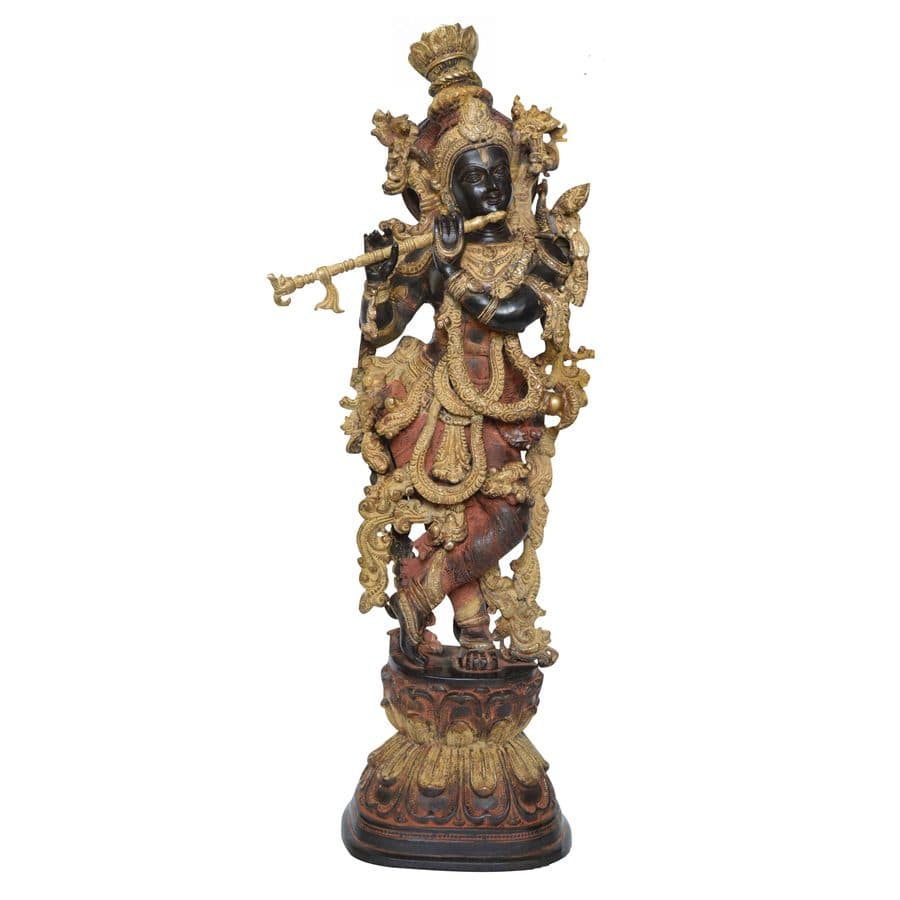 Brass Krishna statue