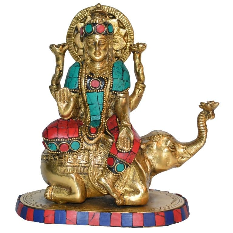 Laxmi Ji Sitting on Elephant metal Murti