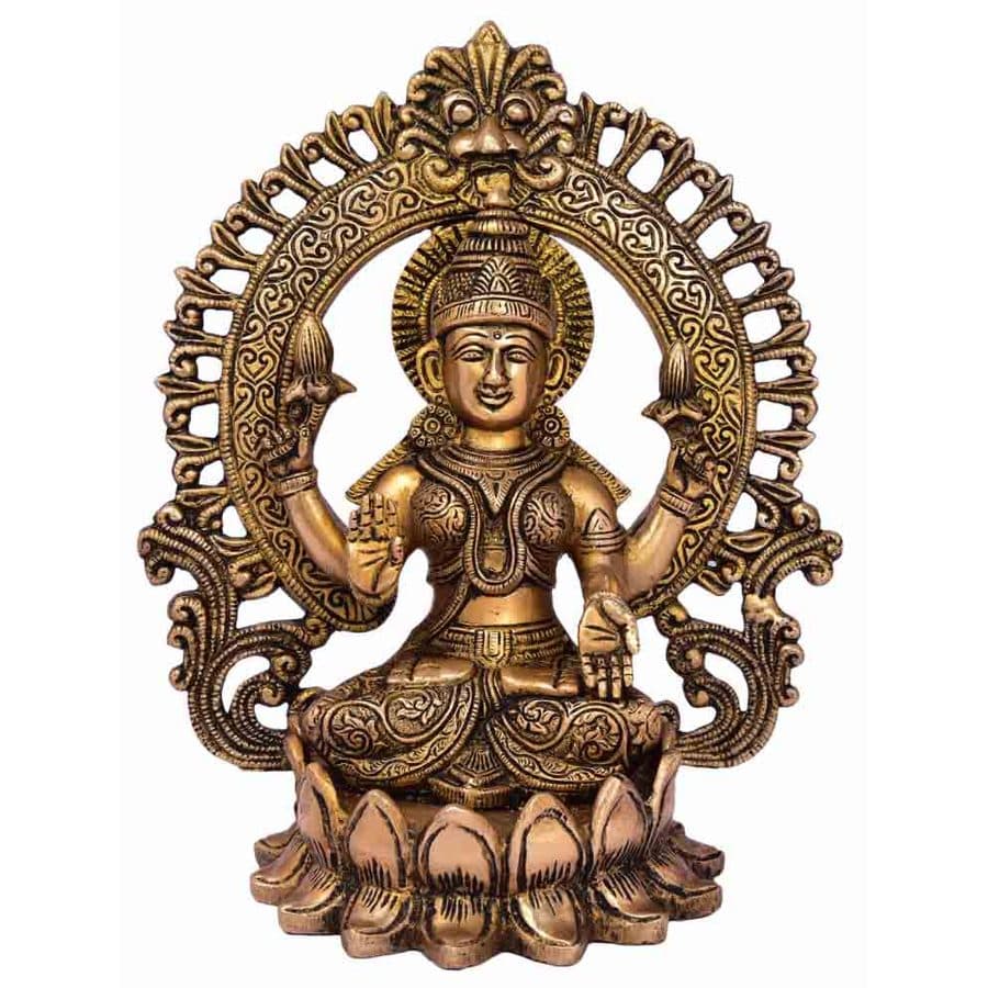 Hindu Religious Metal Statue of Goddess Laxmi