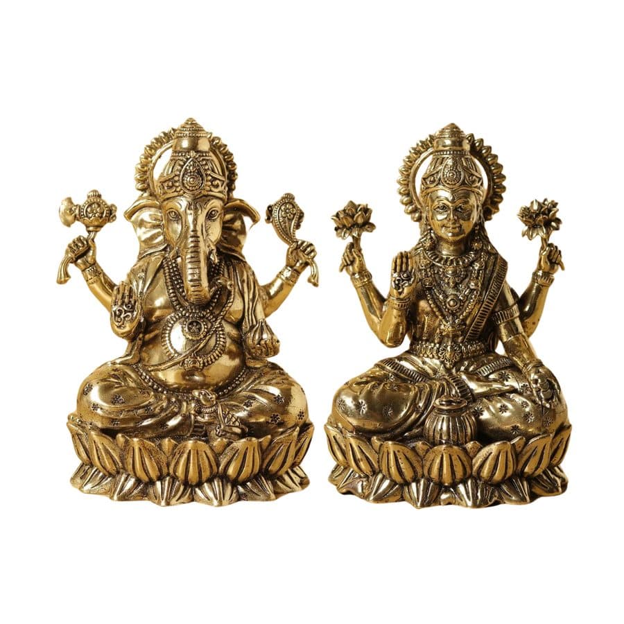 Brass Laxmi Ganesha Sculpture