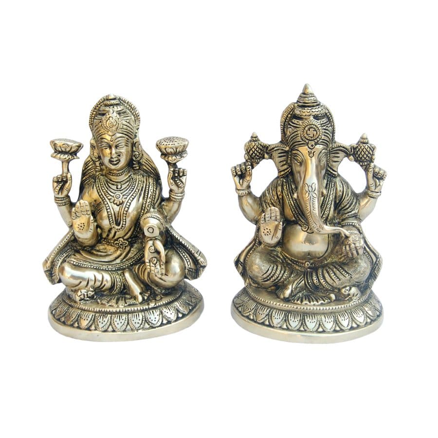 Brass Ganesh Laxmi Statue