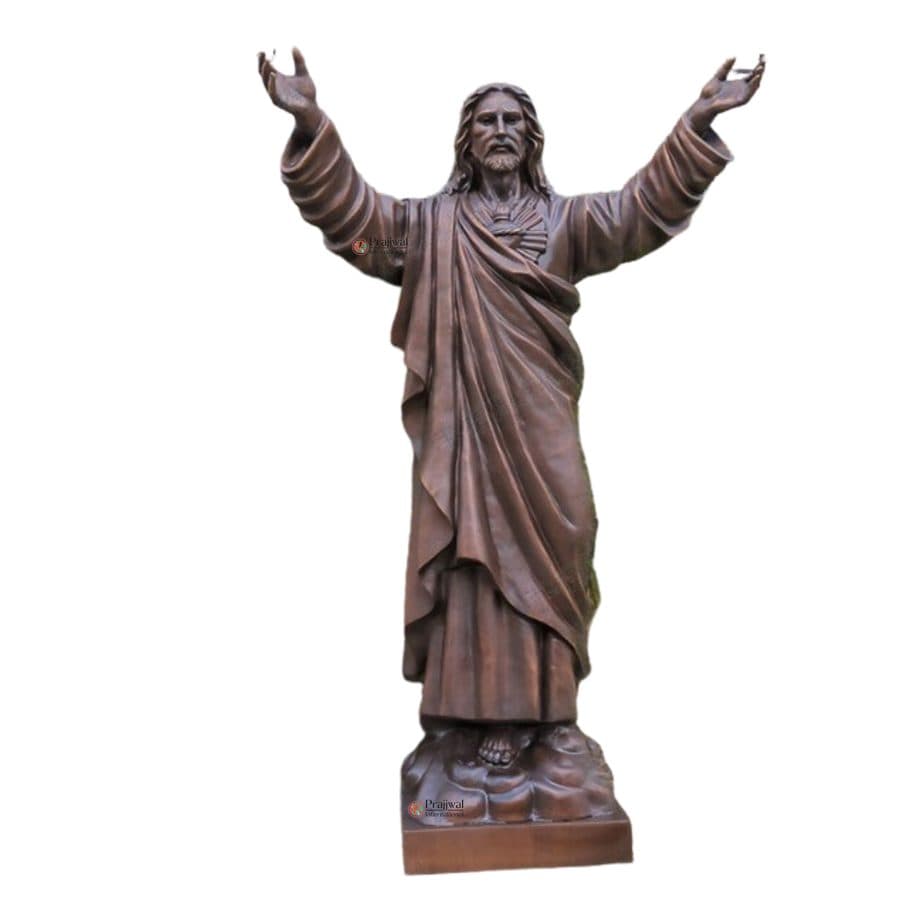 Bronze Statue of Jesus Crucified on the Cross Sculpture