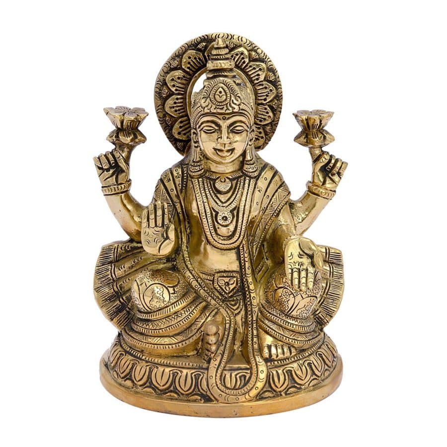 Lord laxmia sitting on Lotus