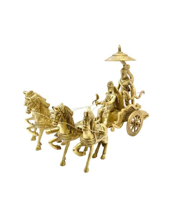 Brass Arjun Rath Showpiece