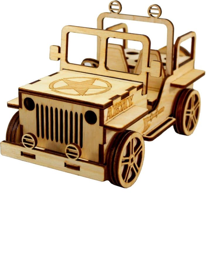 Brass 3D Military Jeep Showpiece