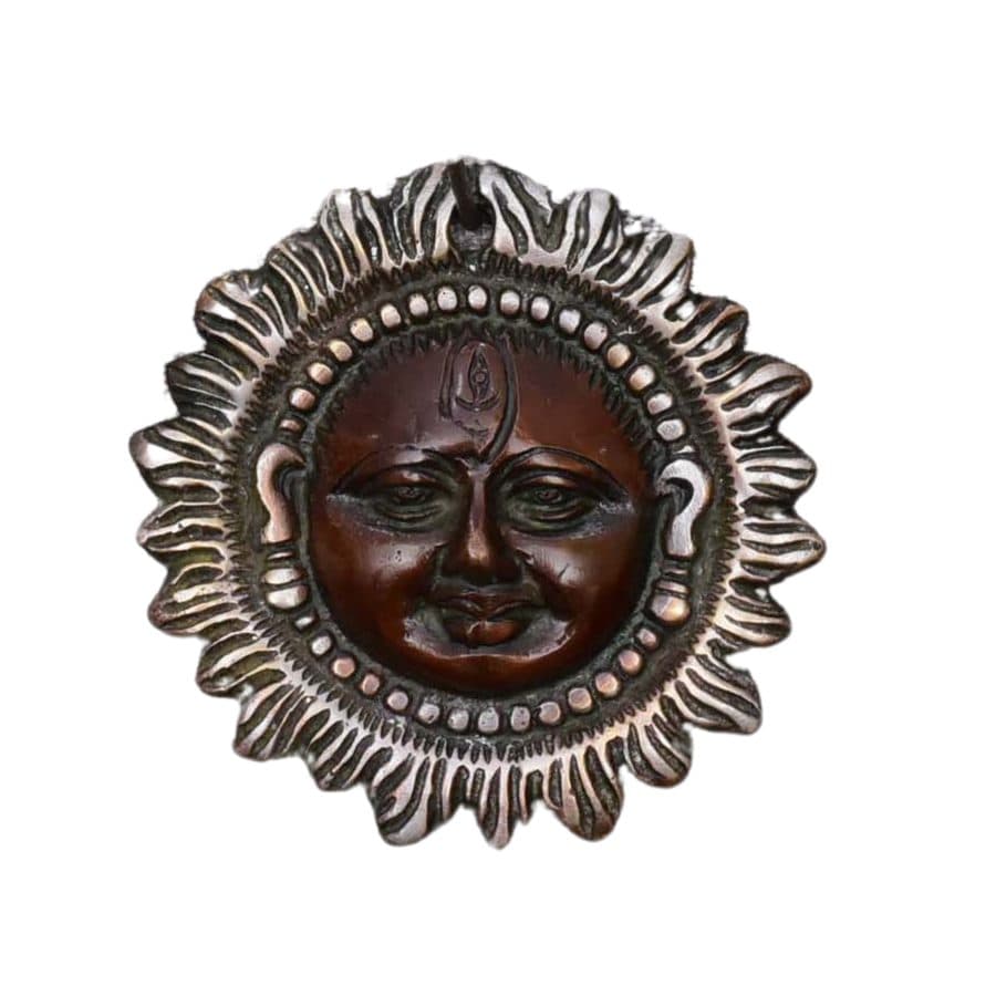 Brass Wall Decor Item Sun Face