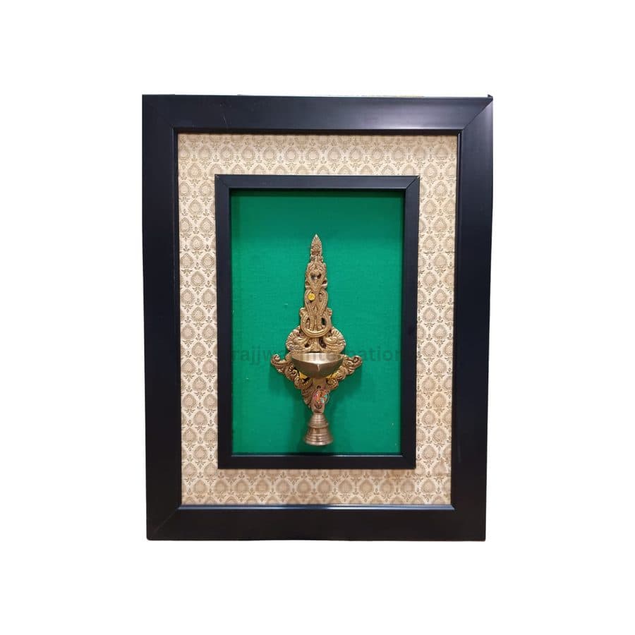 Wooden Framed Ritual Diya | Wall Hanging