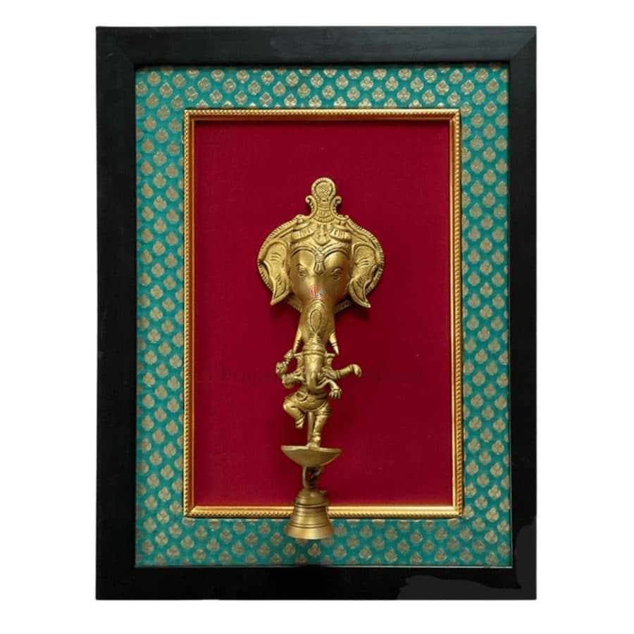 Dancing Lord Ganesh Hanging Diya with Bell | Brass Wall DÃ©cor
