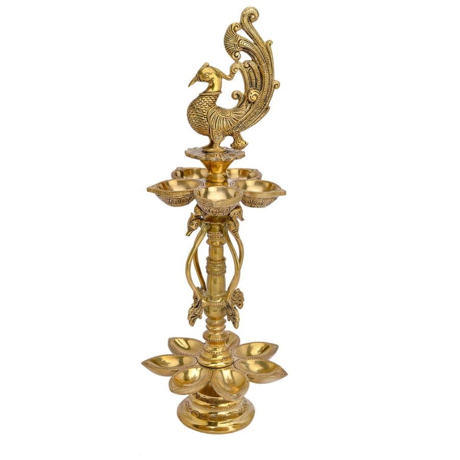 Peacock Lamp Brass for Home Decor