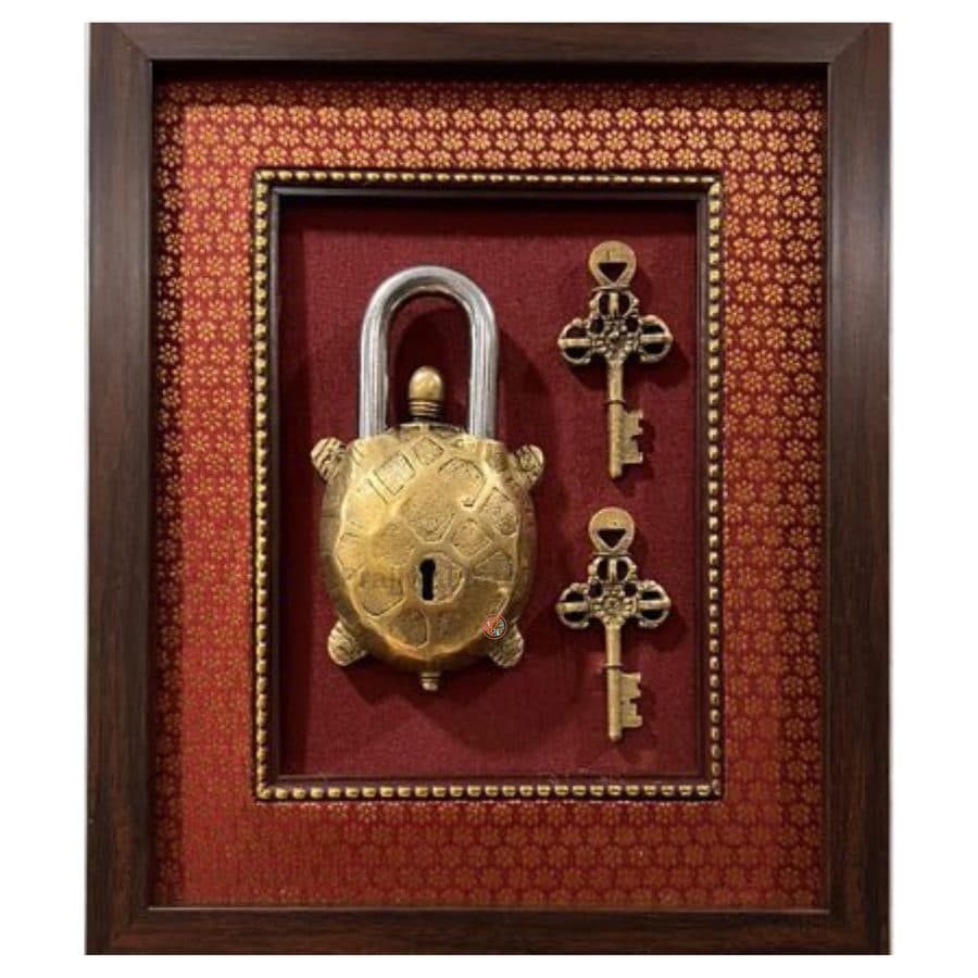Brass Antique Tortoise Vintage Lock â Wall Hanging Frame