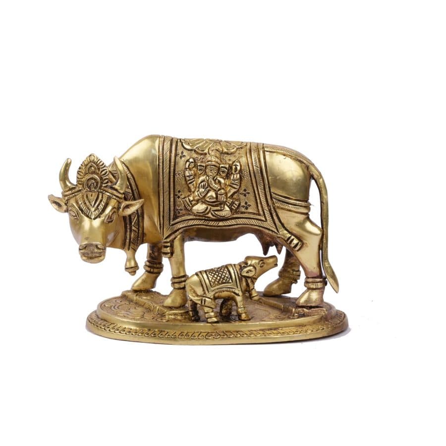 Cow Calf Kamdhenu Cow and Calf Idol Showpiece