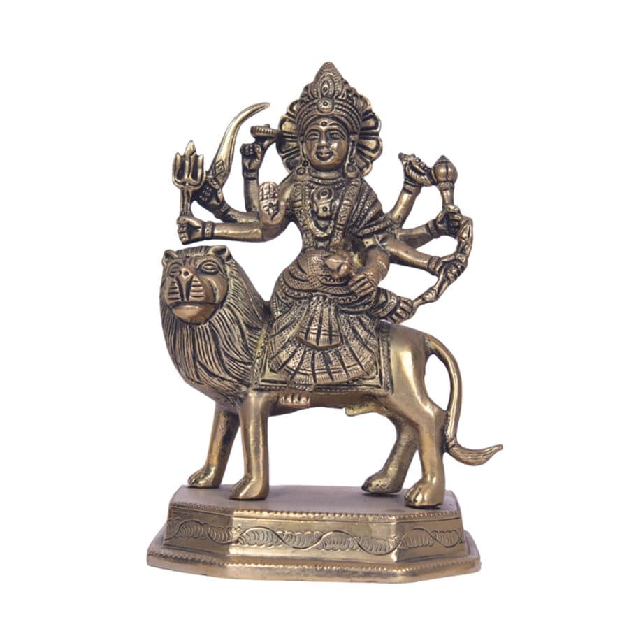 Hindu Idol Goddess Durga Mata Murthy in Brass