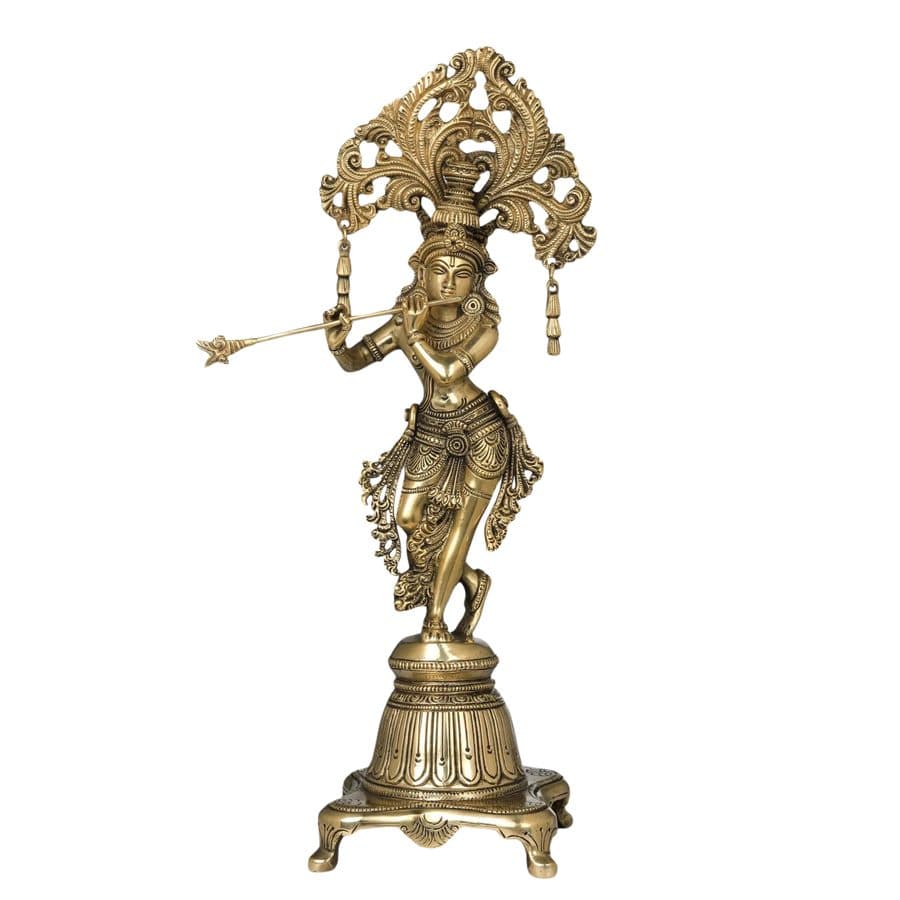 Charming Krishna In Brass