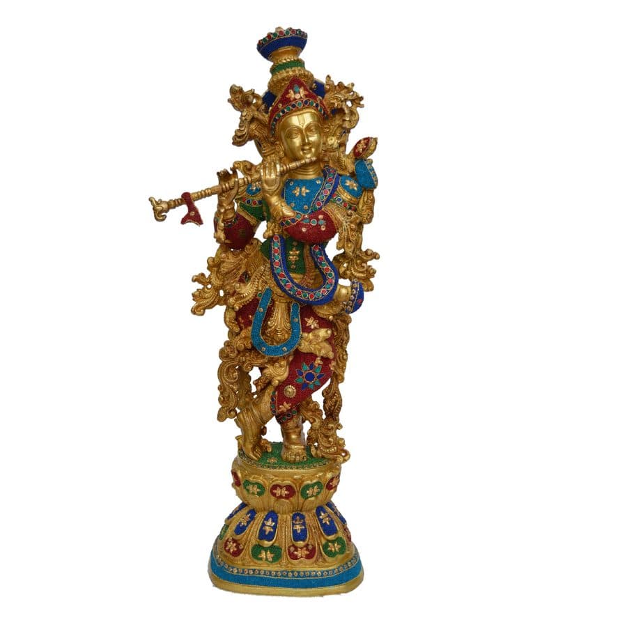 Big Brass Krishna Idol