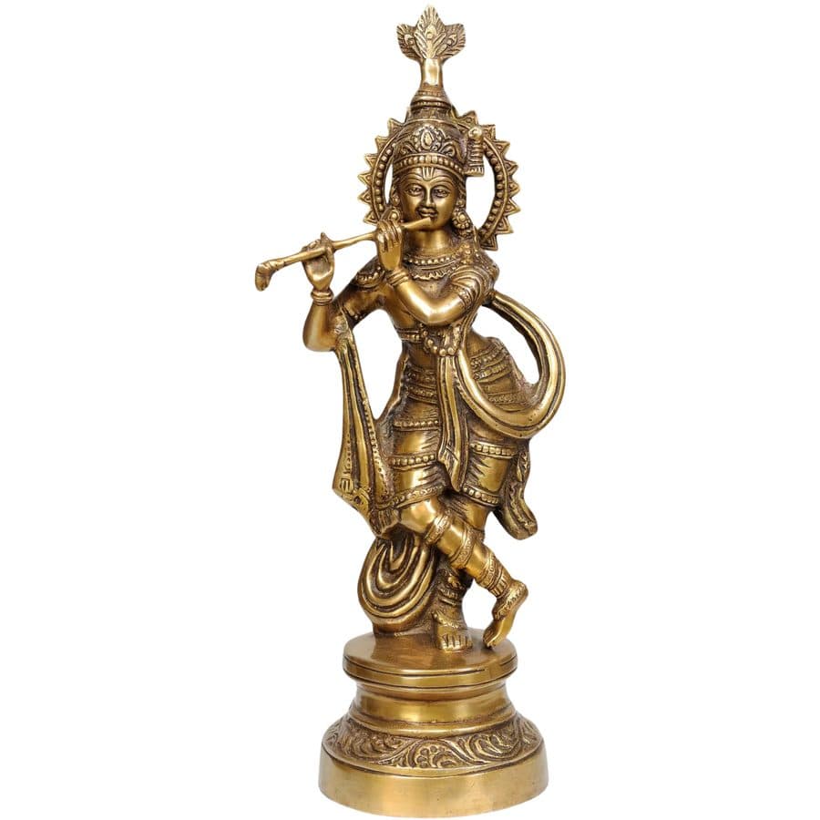 Murli Krishna Brass Statue