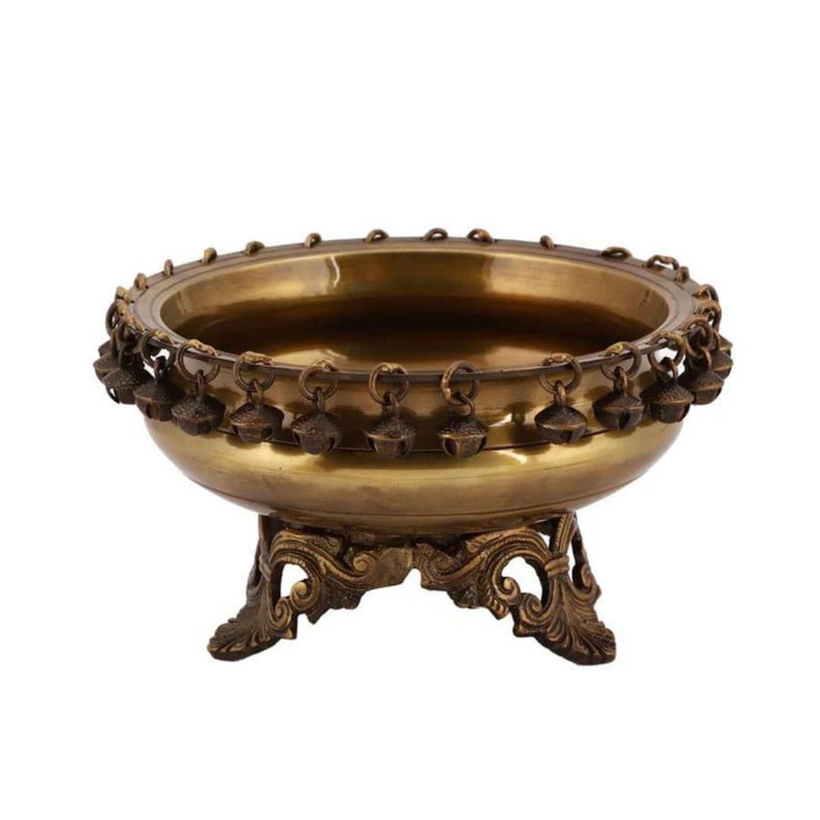 Brass Urli Bowl 8in Dark