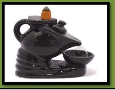 New Ceramic/Resin kettle Black Flow Smoke Fountain With Cones