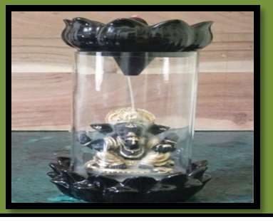 Flower Glass Ganesa Back Flow Smoke Fountain With Cones