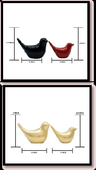 Ceramic Bird Set Of Red & Black x
