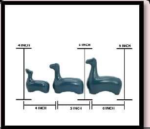 Ceramic Deer Family x New Set Of x