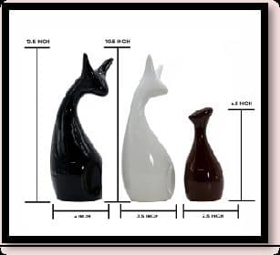Ceramic Deer Set Of x (Brown, Black & White) x
