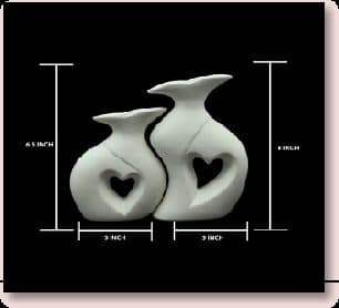 Ceramic Heart Flower Vase x