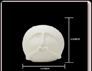 Ceramic Round Face Planter Heart White