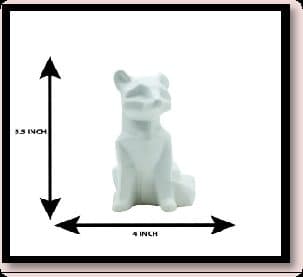 Ceramic Sitting Dog White Without Thermacol