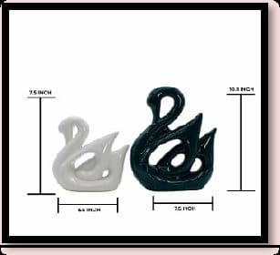 Ceramic Swan Set of ( Black & White ) x